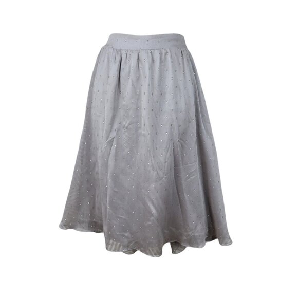 Marybelle Flare Midi Skirt Plus Size 2X 18/20 Elastic Waist Pull On Silver Grey - Picture 2 of 8